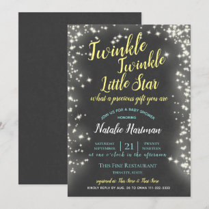 Twinkle Little Star Chalkboard Sparkle Einladung
