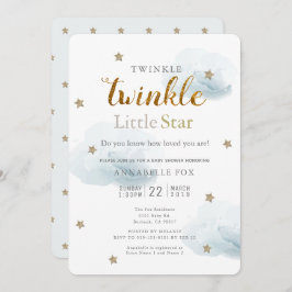 Twinkle Little Star & Cloud Baby Dusche Einladung