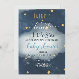 Twinkle Little Star & Cloud Baby Dusche Einladung