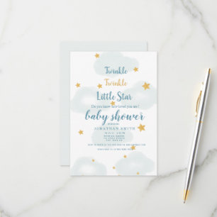 Twinkle Little Star & Cloud Baby Dusche Einladung