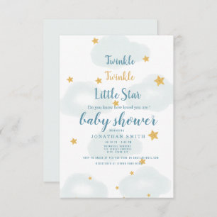 Twinkle Little Star & Cloud Baby Dusche Einladung