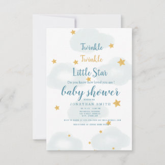 Twinkle Little Star & Cloud Baby Dusche Einladung