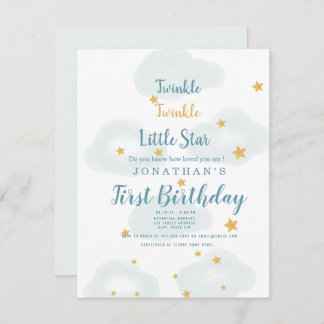 Twinkle Little Star & Cloud Baby Dusche Einladung