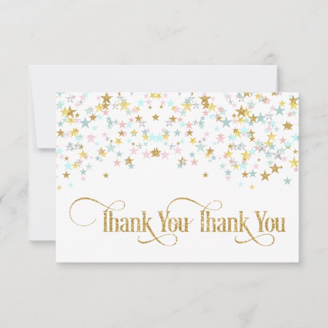 Twinkle Little Star Danke Weiß oder Farbe (Vorderseite)