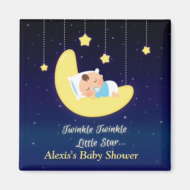 Twinkle Little Star Dark Blue Background Magnet (Vorne)