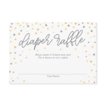 Twinkle Little Star Diaper Raffle Ticket Gray