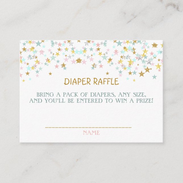 Twinkle Little Star Diaper Raffle Vintag Baby Begleitkarte (Vorderseite)