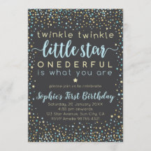 Twinkle Little Star | Einladung zum ersten Geburts