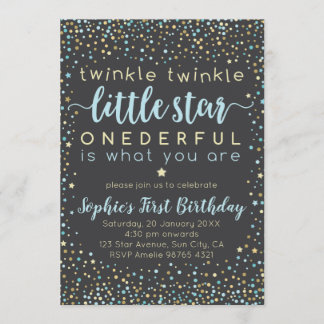 Twinkle Little Star | Einladung zum ersten Geburts