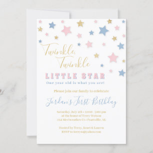 Twinkle Little Star Einladung zum Geburtstag