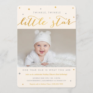 Twinkle Little Star Einladungen zum ersten Geburts