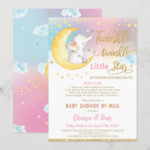 Twinkle Little Star Elephant Baby Dusche von Mail