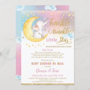 Twinkle Little Star Elephant Baby Dusche von Mail Einladung