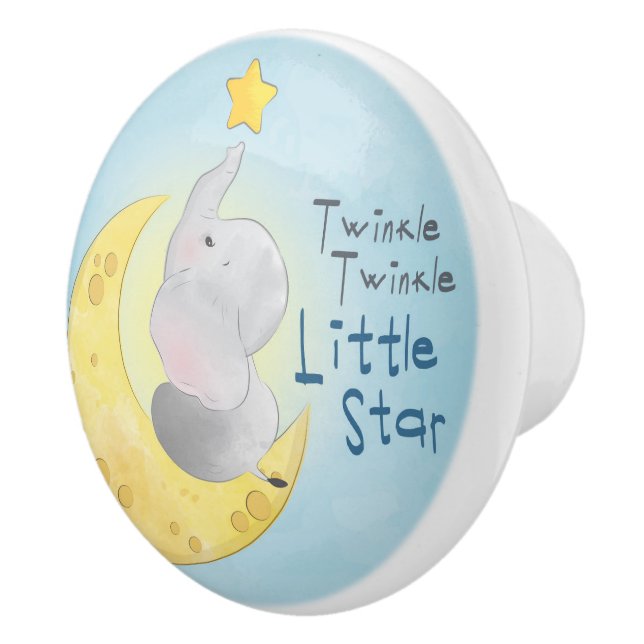 Twinkle Little Star Elephant Keramikknauf (Rechts)