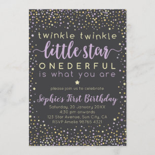 Twinkle Little Star  Ersteinladung zum Geburtstag Einladung