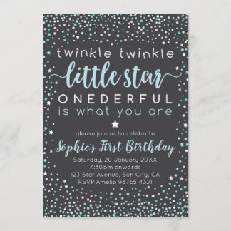 Twinkle Little Star| Ersteinladung zum Geburtstag Einladung