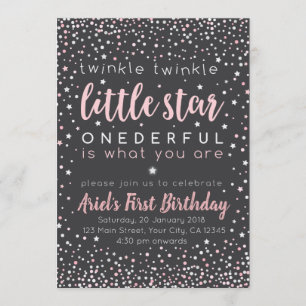 Twinkle Little Star Erster Geburtstag Einladung