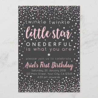 Twinkle Little Star Erster Geburtstag Einladung