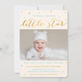 Twinkle Little Star Erster Geburtstag Einladungsju Einladung