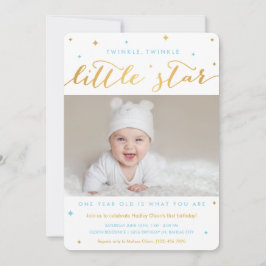 Twinkle Little Star Erster Geburtstag Einladungsju Einladung