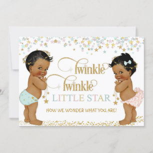 Twinkle Little Star Ethnic Baby Gender Neutral Einladung