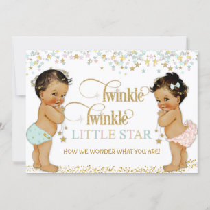 Twinkle Little Star Ethnic Baby Gender Neutral Einladung