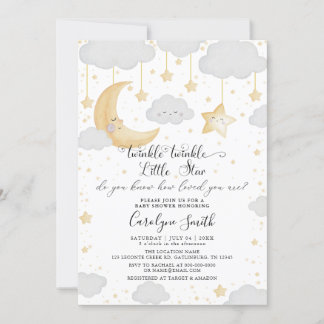 Twinkle Little Star Gender Neutral Baby Dusche Einladung