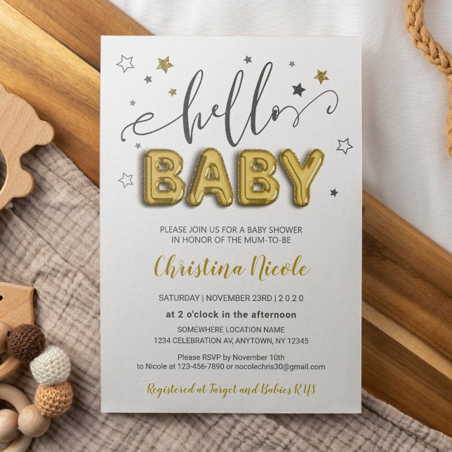 Twinkle Little Star Gender Reveal Baby Shower Einladung (Von Creator hochgeladen)