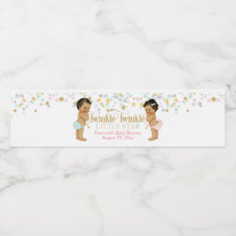 Twinkle Little Star Gender Reveal Ethnic Wasserflaschenetikett