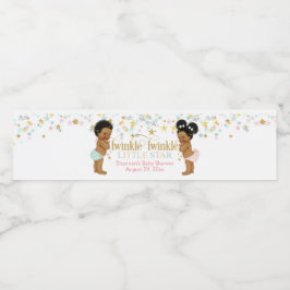 Twinkle Little Star Gender Reveal Ethnic Wasserflaschenetikett