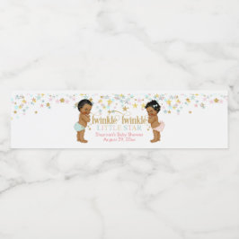 Twinkle Little Star Gender Reveal Ethnic Wasserflaschenetikett
