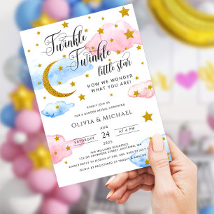Twinkle Little Star Gender Reveal Party QR Code Einladung