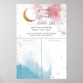 Twinkle Little Star Gender Reveal Stimmzeichen Poster