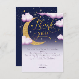 Twinkle Little Star Girl 1. Geburtstag Vielen Dank Dankeskarte