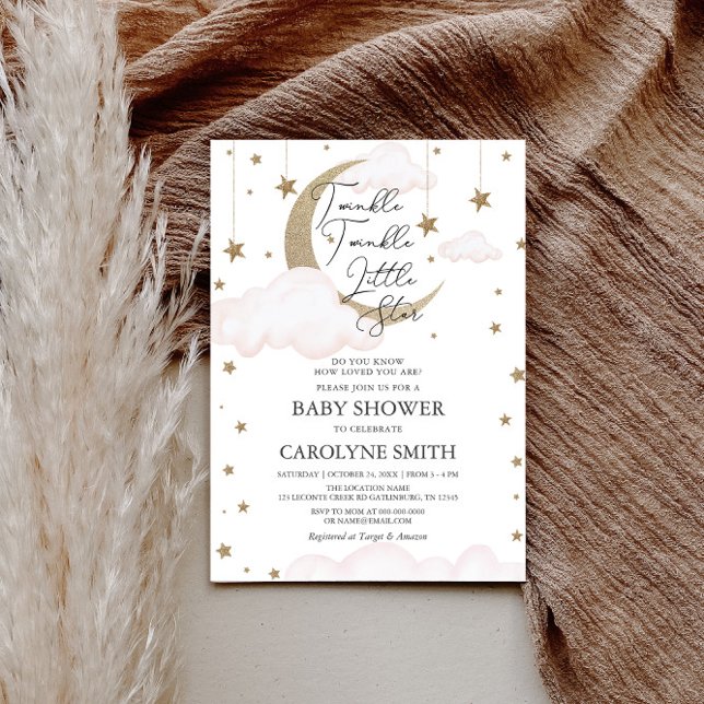 Twinkle Little Star Girl Babydusche Einladung (Von Creator hochgeladen)