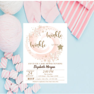 Twinkle Little Star Glitzer Kinderdusche Einladung