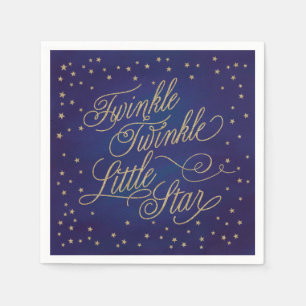 Twinkle Little Star Gold Baby Dusche Napkins Serviette