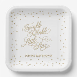 Twinkle Little Star Gold Baby Dusche Pappteller