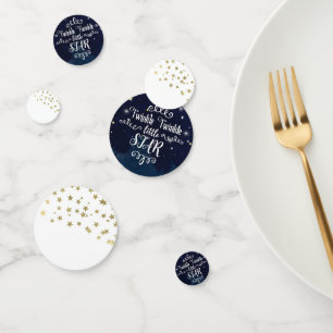 Twinkle Little Star Gold Blau Weiße Babyparty Konfetti