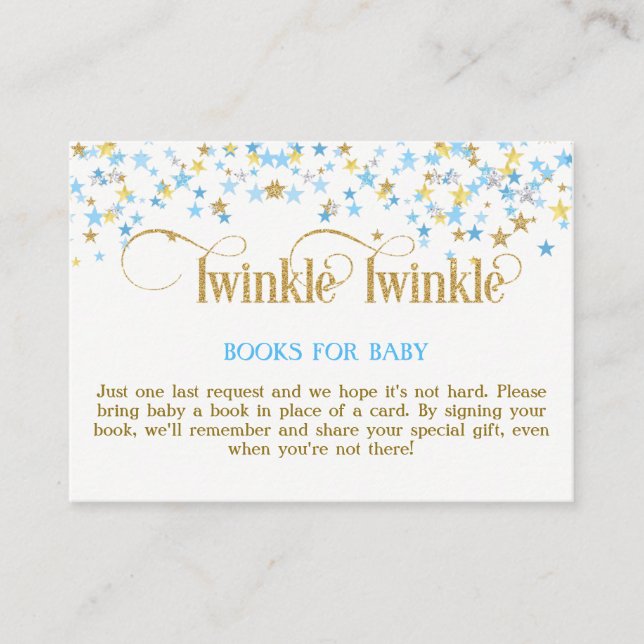 Twinkle Little Star Gold Book Request Card Begleitkarte (Vorderseite)