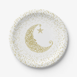 Twinkle Little Star Gold Moon White Pappteller