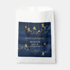 Twinkle Little Star Gold Navy Blue Boy Baby Dusche Geschenktütchen