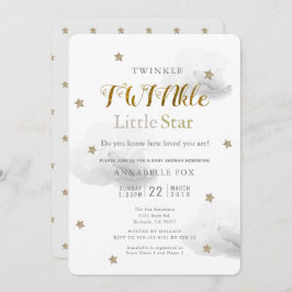 Twinkle Little Star & Gray Cloud Twin Baby Dusche Einladung