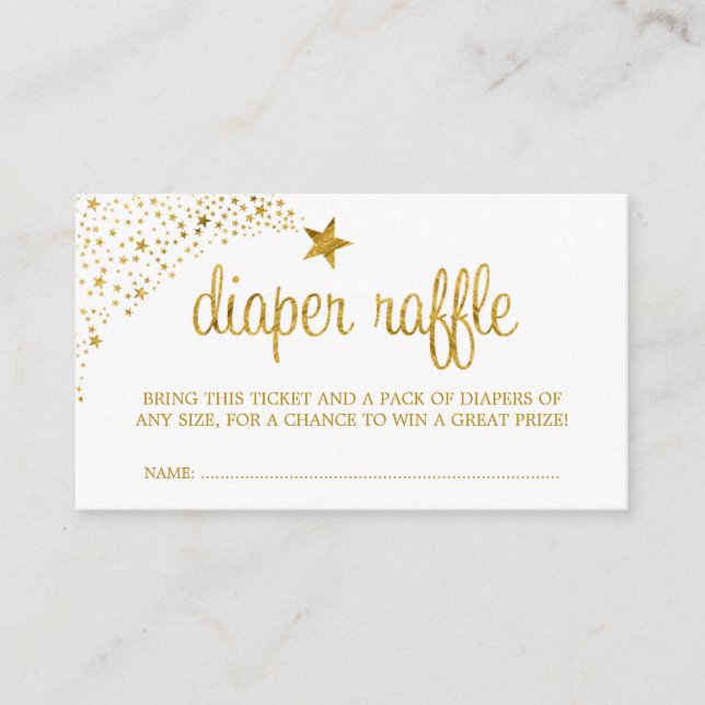 Twinkle Little Star Imitats Gold Diaper Raffle Tic Begleitkarte (Vorderseite)