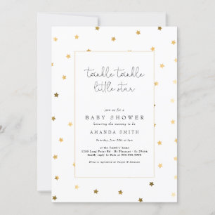 Twinkle Little Star Imitats Gold Elegante Babydusc Einladung