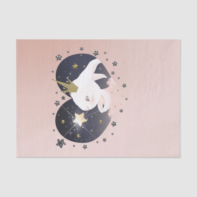 Twinkle Little Star Kaninchen Peach Baby Dusche Seidenpapier (Vorderseite)