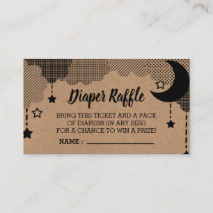 Twinkle Little Star Kraft Windeln Raffle Ticket Begleitkarte