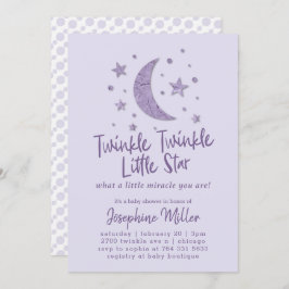 Twinkle Little Star Lavender Baby Dusche Einladung