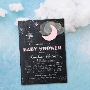 Twinkle Little Star Mond Baby Shower Einladung