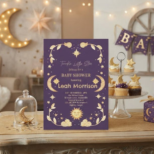 Twinkle Little Star Mond & Sterne Babyparty Einladung